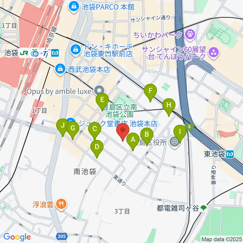 シアターグリーン周辺のコンビニエンスストア一覧地図