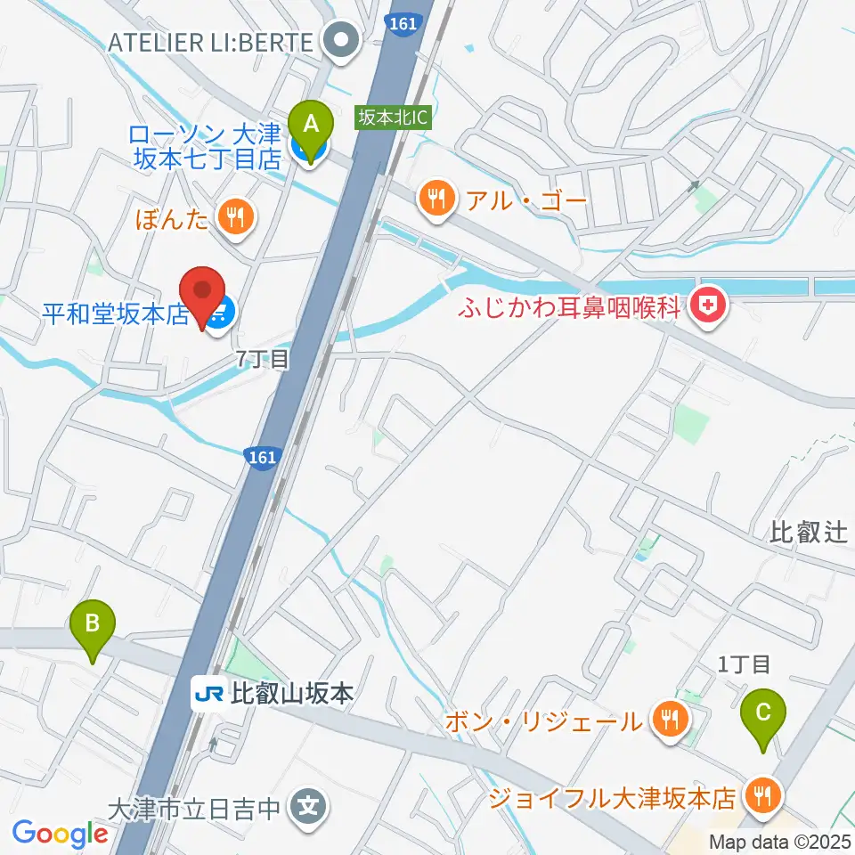 JEUGIA 坂本平和堂センター周辺のコンビニエンスストア一覧地図
