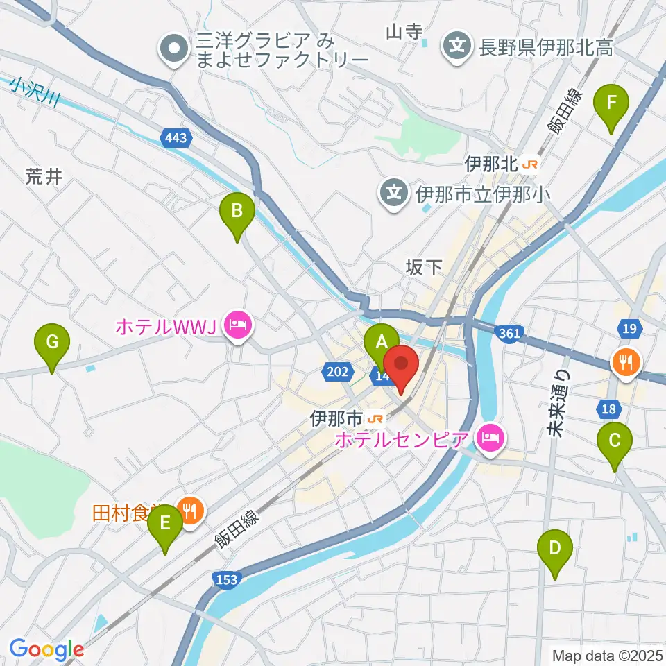 伊那グラムハウス周辺のコンビニエンスストア一覧地図