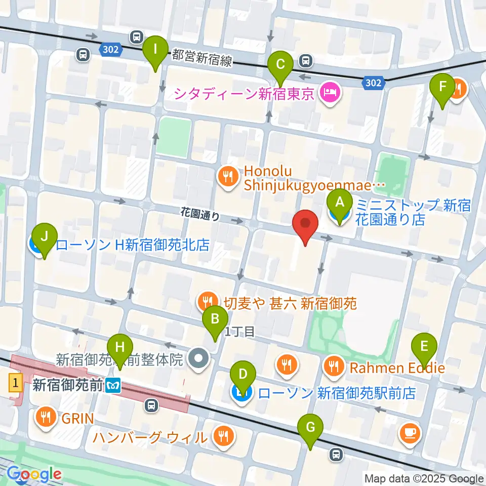 新宿シアターサンモール周辺のコンビニエンスストア一覧地図