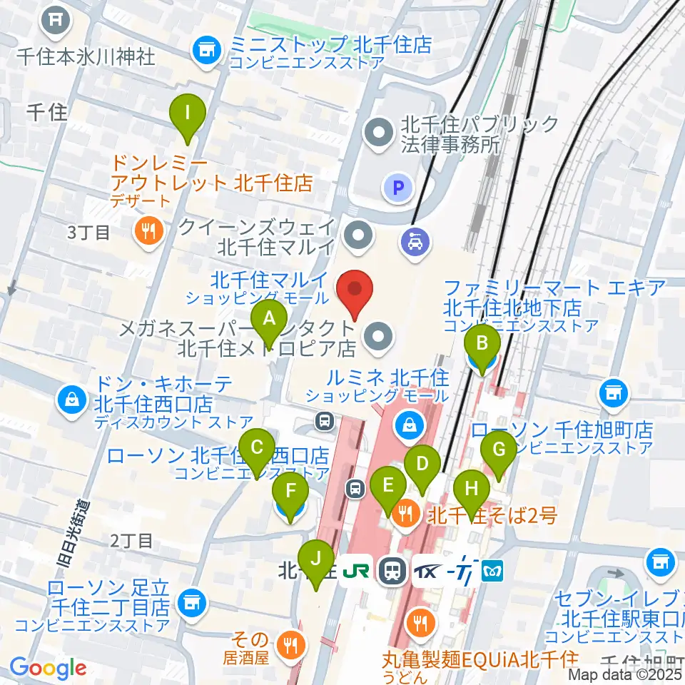 北千住シアター1010周辺のコンビニエンスストア一覧地図