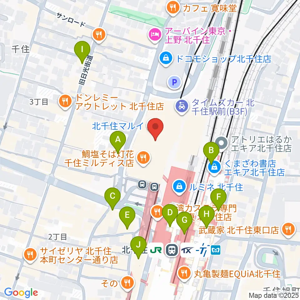 北千住シアター1010周辺のコンビニエンスストア一覧地図