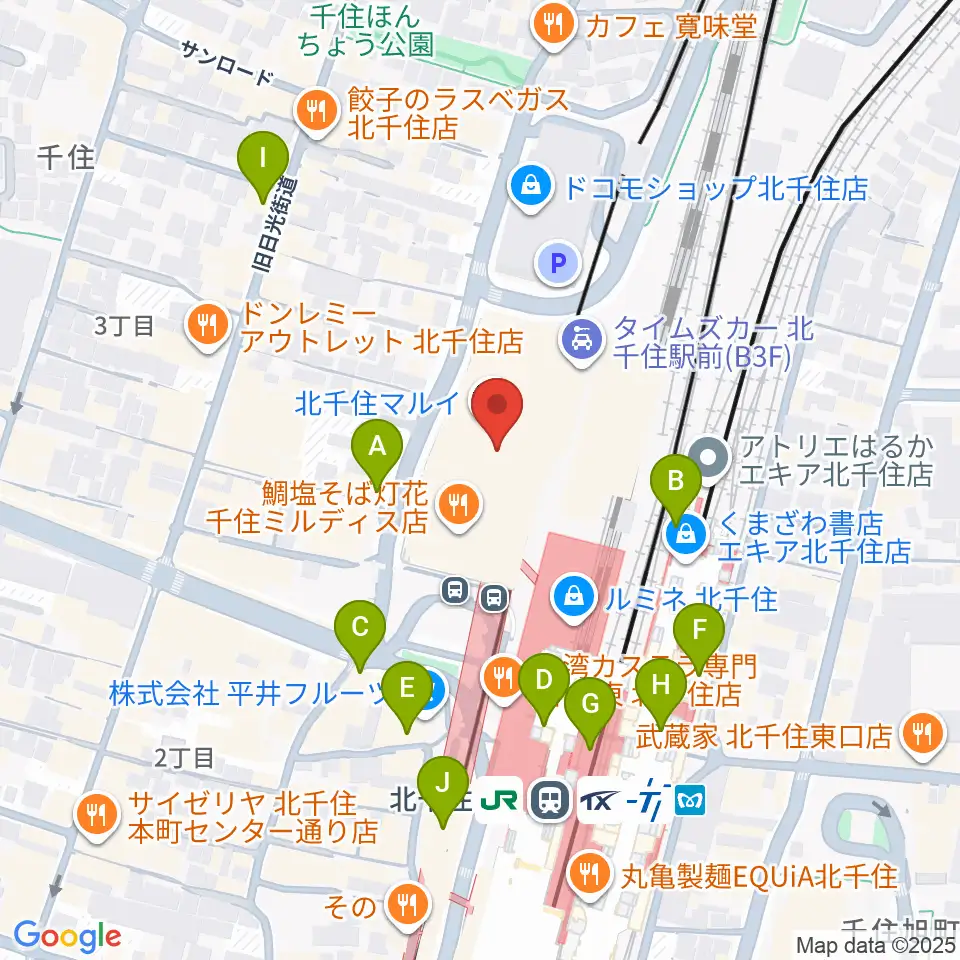 北千住シアター1010周辺のコンビニエンスストア一覧地図