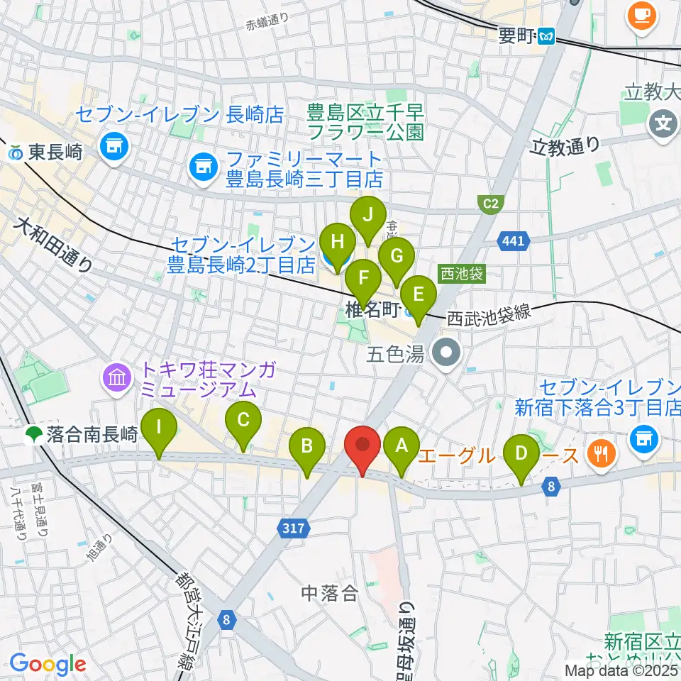 シアター風姿花伝周辺のコンビニエンスストア一覧地図