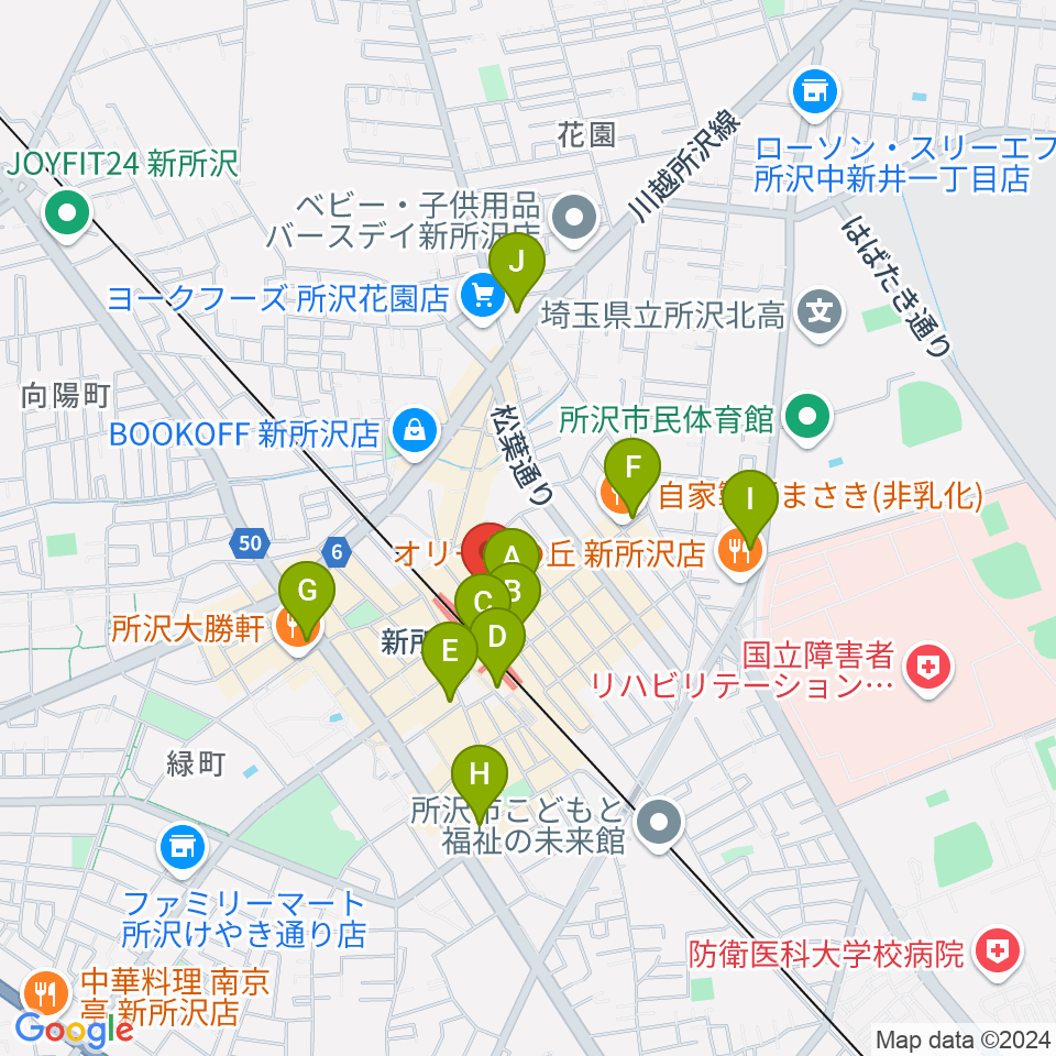 空の上の音楽教室周辺のコンビニエンスストア一覧地図