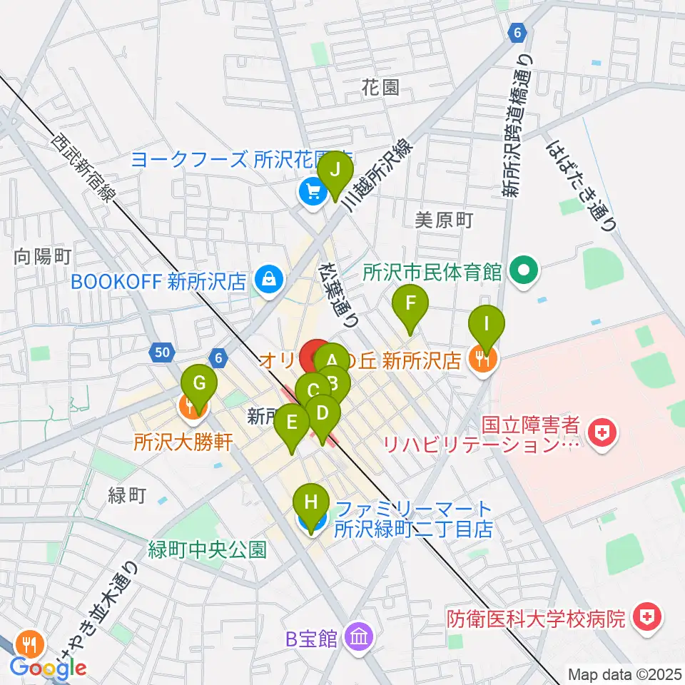 空の上の音楽教室周辺のコンビニエンスストア一覧地図