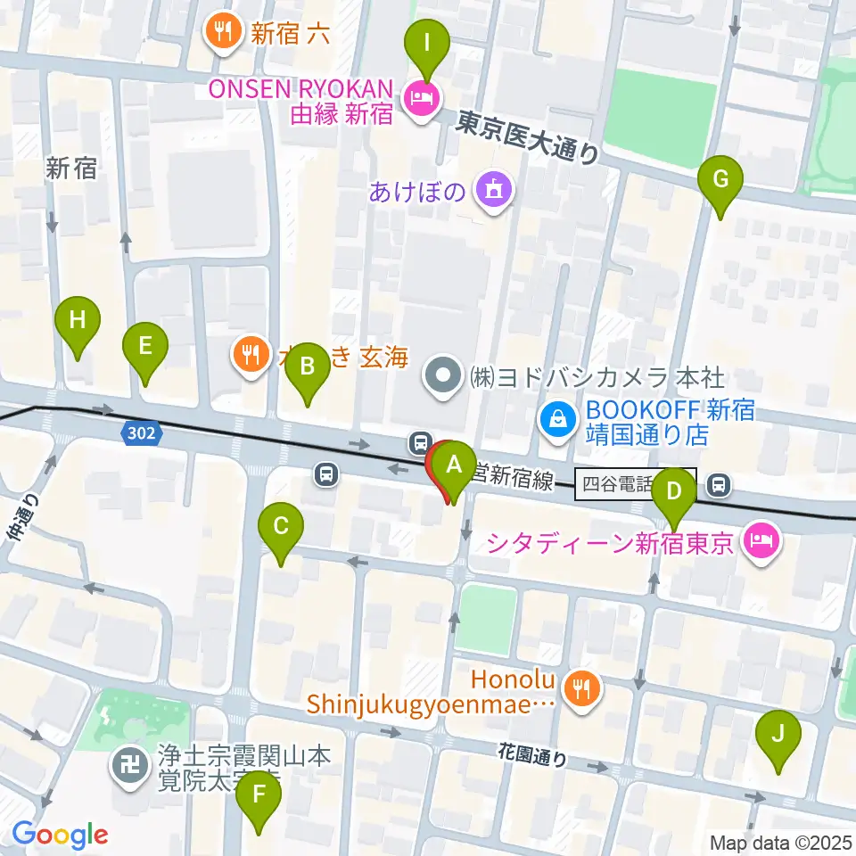 新宿シアターブラッツ周辺のコンビニエンスストア一覧地図