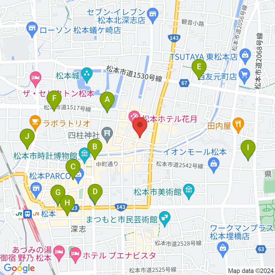 上土劇場周辺のコンビニエンスストア一覧地図