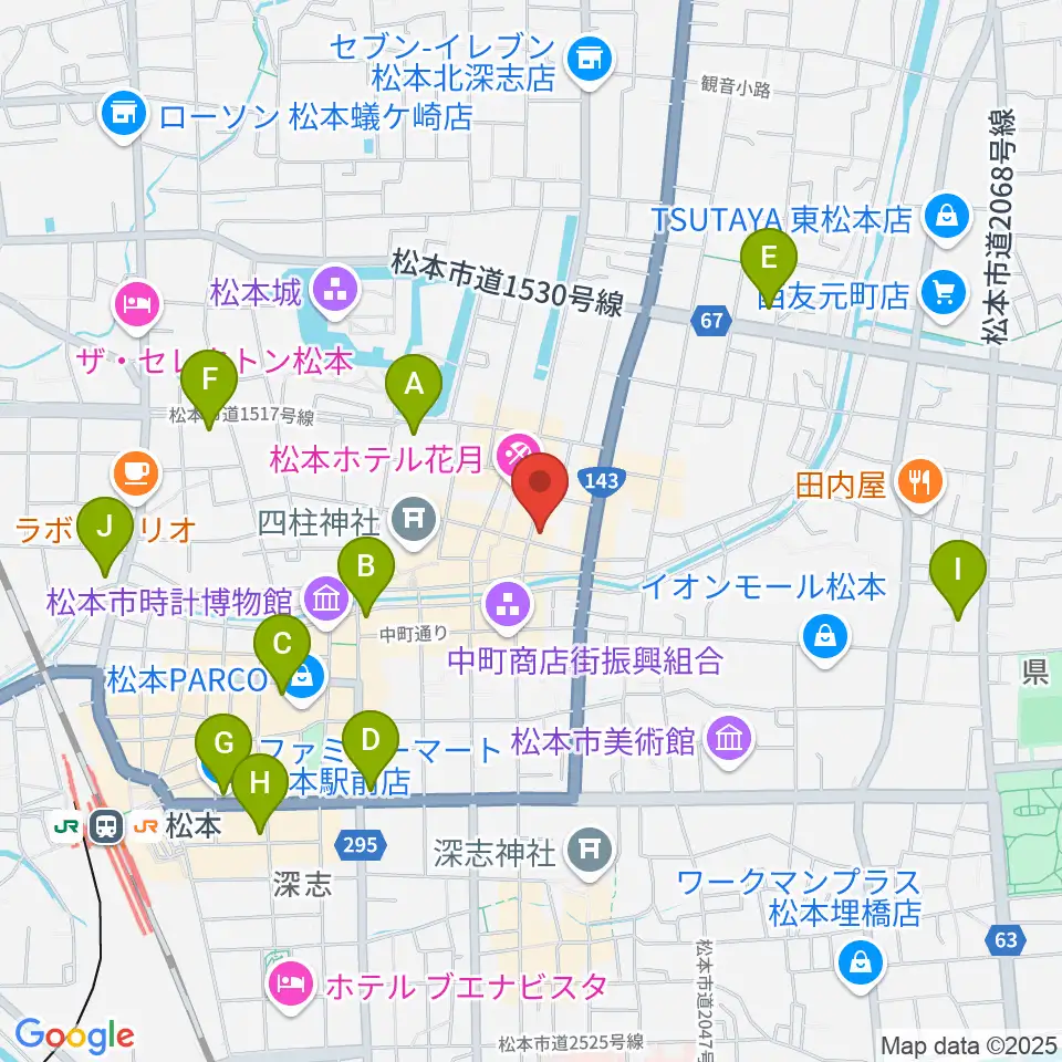 上土劇場周辺のコンビニエンスストア一覧地図