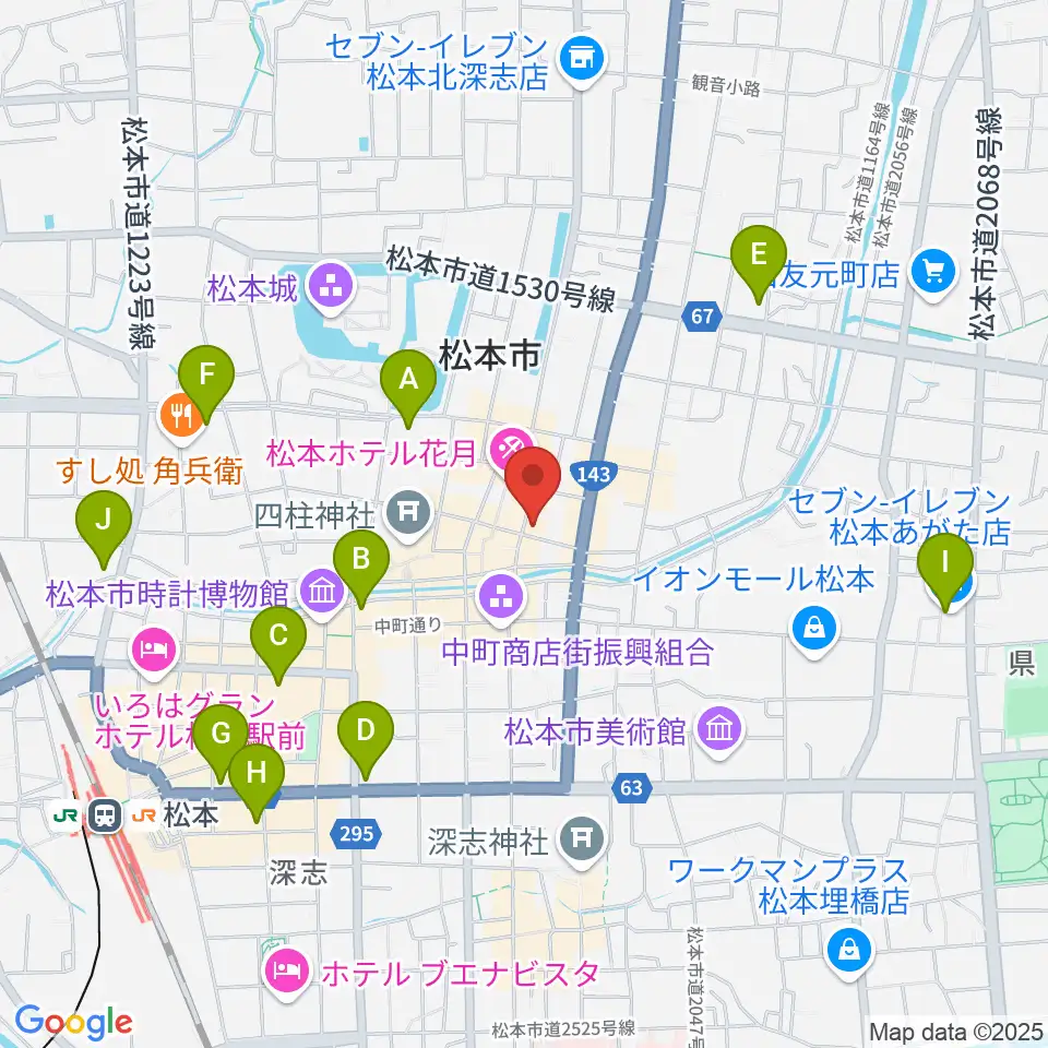 上土劇場周辺のコンビニエンスストア一覧地図