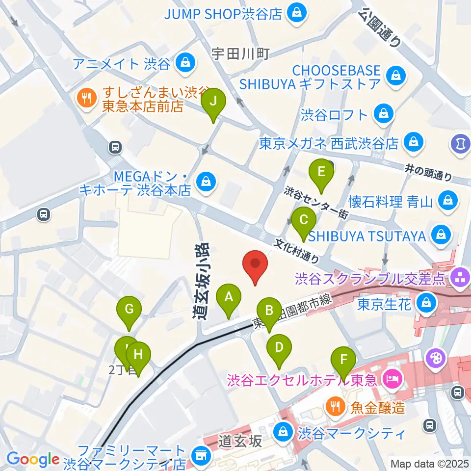 CBGKシブゲキ!!周辺のコンビニエンスストア一覧地図