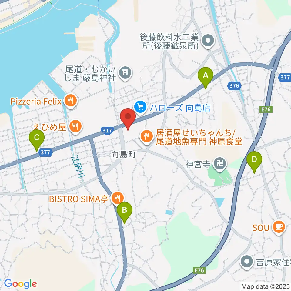 尾道市民センターむかいしま文化ホール周辺のコンビニエンスストア一覧地図