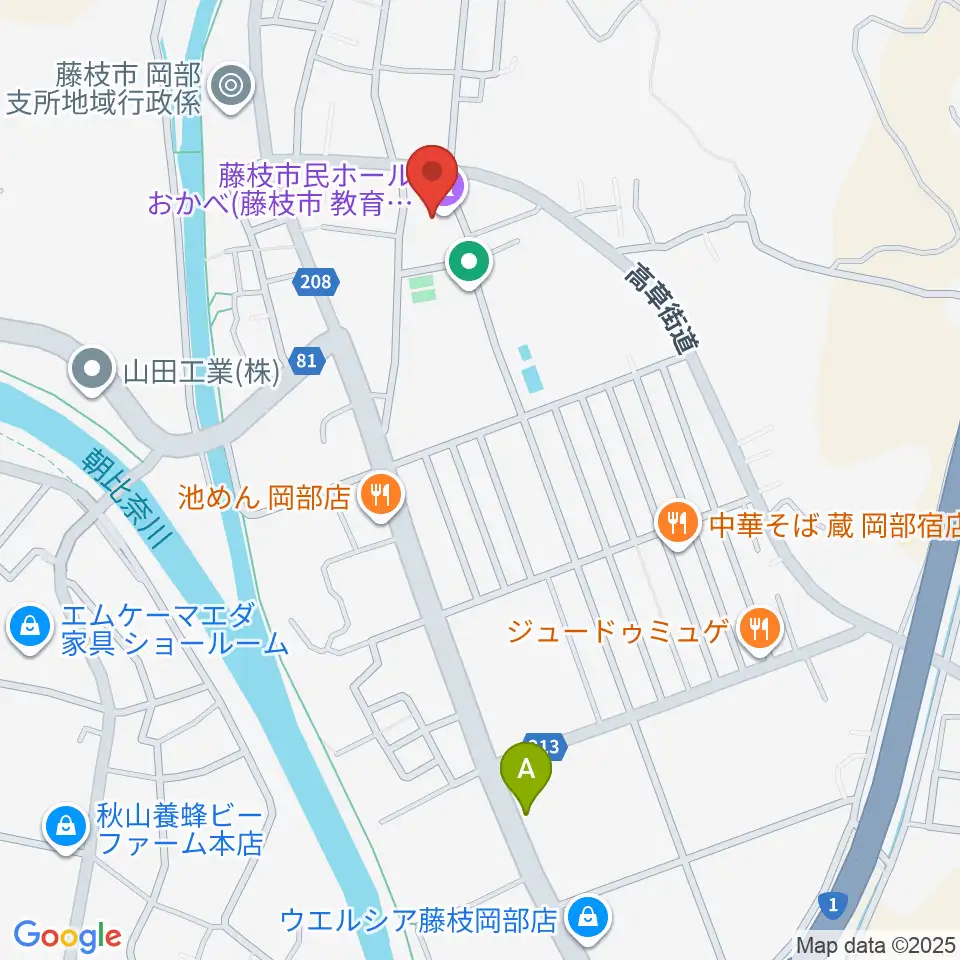 藤枝市民ホールおかべ周辺のコンビニエンスストア一覧地図