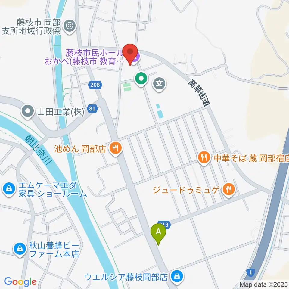 藤枝市民ホールおかべ周辺のコンビニエンスストア一覧地図
