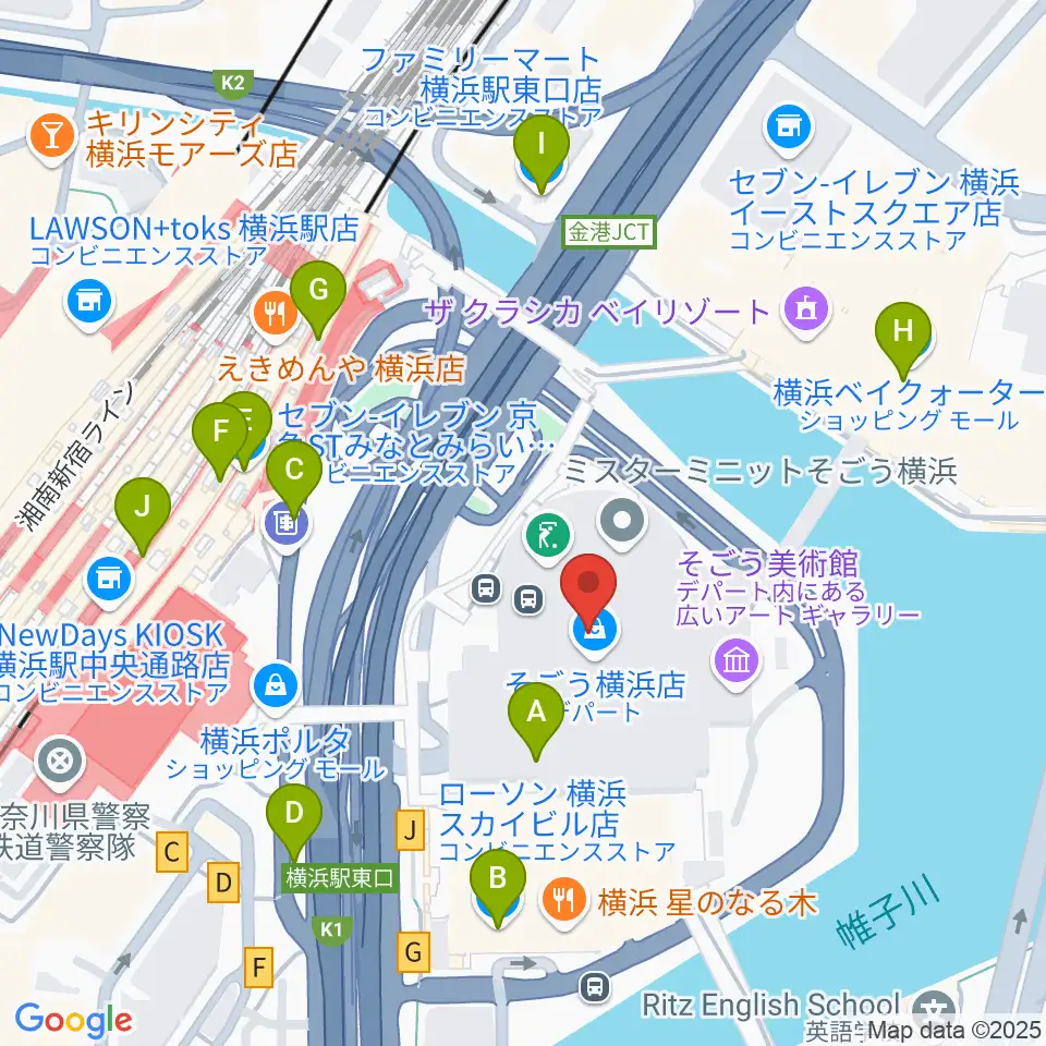 新都市ホール周辺のコンビニエンスストア一覧地図