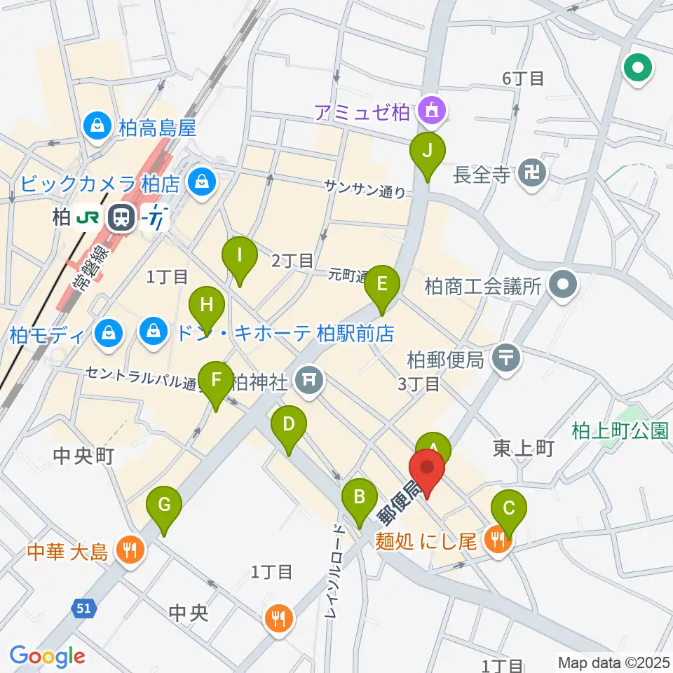 DOMe柏周辺のコンビニエンスストア一覧地図
