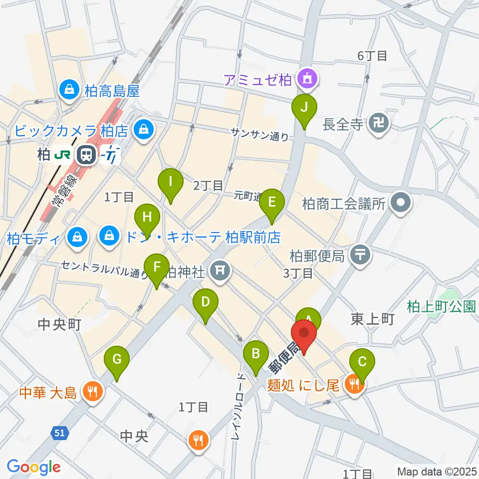DOMe柏周辺のコンビニエンスストア一覧地図