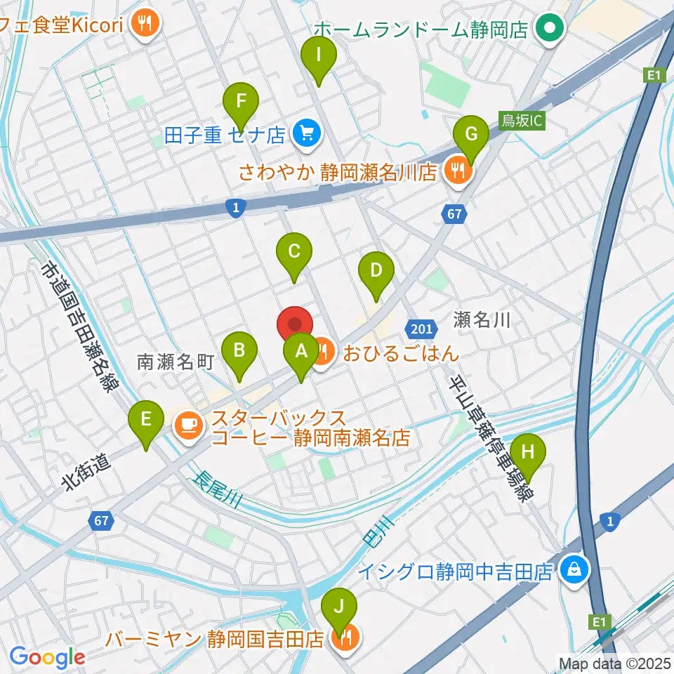 すみやグッディおとサロン瀬名周辺のコンビニエンスストア一覧地図