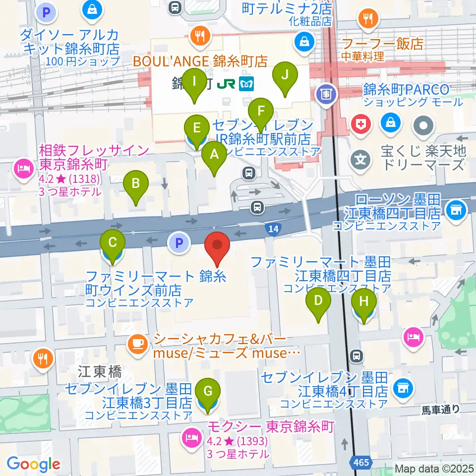 すみだ産業会館周辺のコンビニエンスストア一覧地図