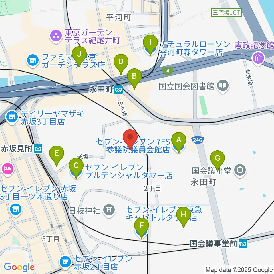 星陵会館周辺のコンビニエンスストア一覧地図