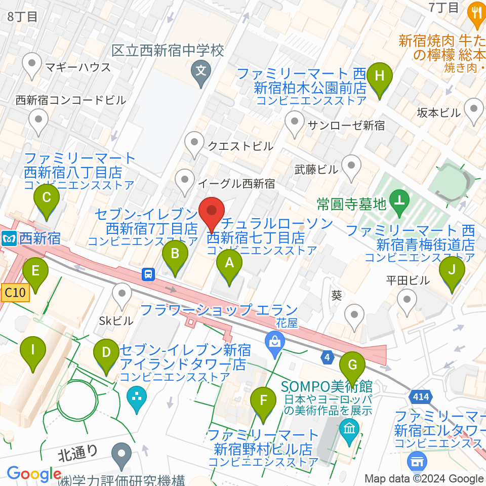 関交協ハーモニックホール周辺のコンビニエンスストア一覧地図