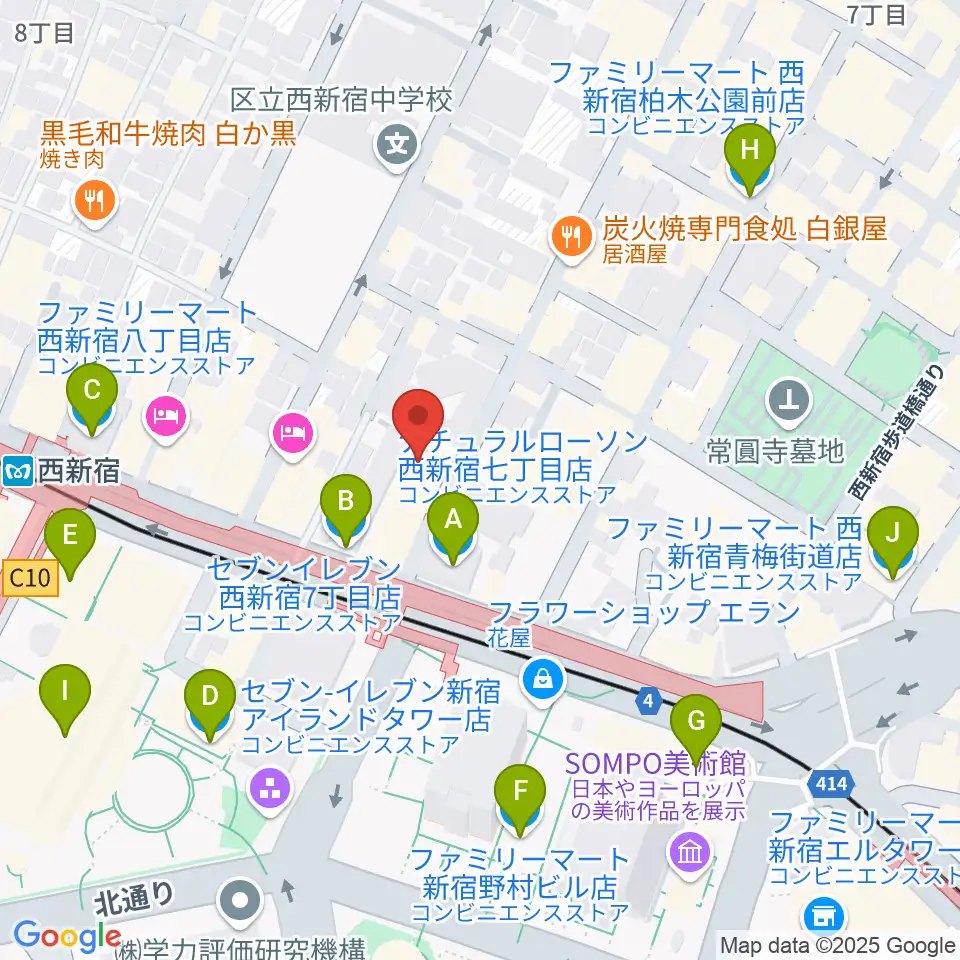 関交協ハーモニックホール周辺のコンビニエンスストア一覧地図