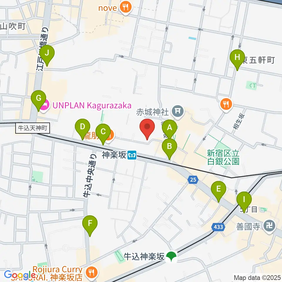 神楽坂セッションハウス周辺のコンビニエンスストア一覧地図