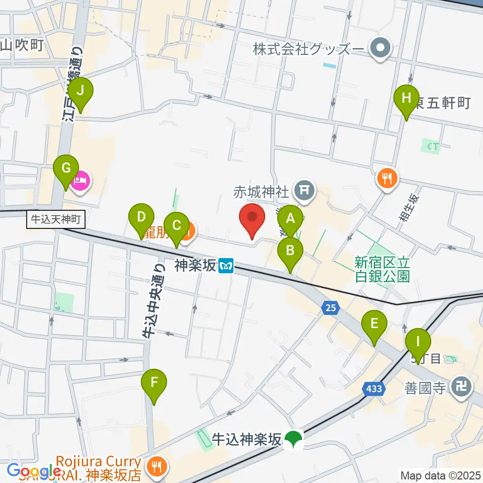 神楽坂セッションハウス周辺のコンビニエンスストア一覧地図