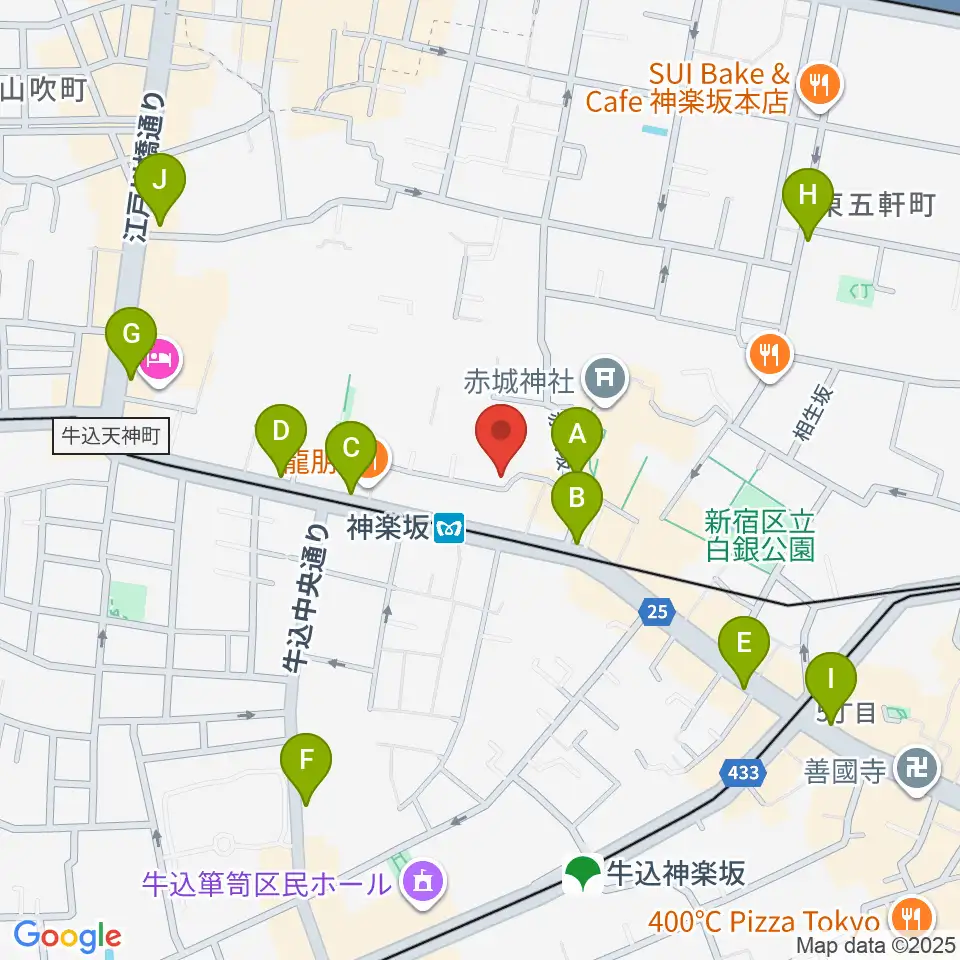 神楽坂セッションハウス周辺のコンビニエンスストア一覧地図