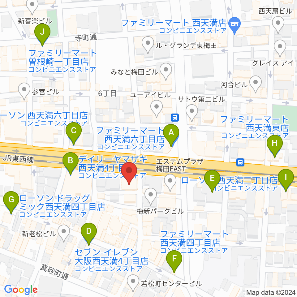 ソープオペラクラシックス梅田周辺のコンビニエンスストア一覧地図