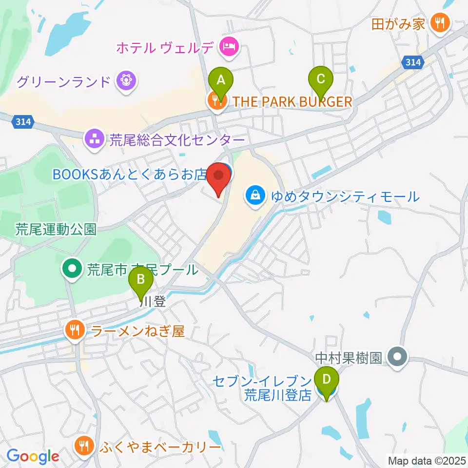 大谷楽器店 荒尾教室周辺のコンビニエンスストア一覧地図