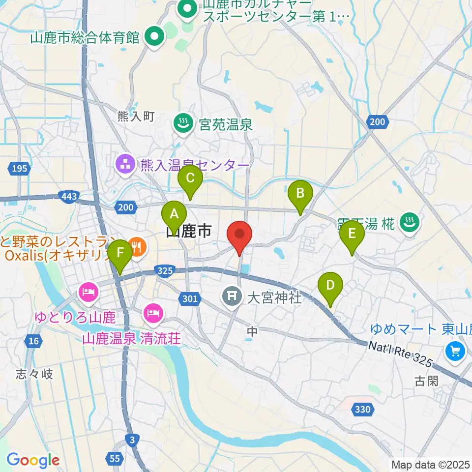 大谷楽器店 山鹿教室周辺のコンビニエンスストア一覧地図