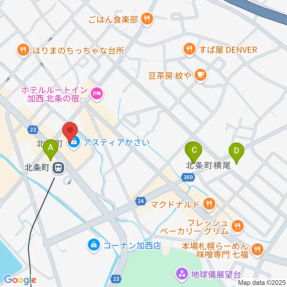 ねひめホール（加西市地域交流センター）周辺のコンビニエンスストア一覧地図