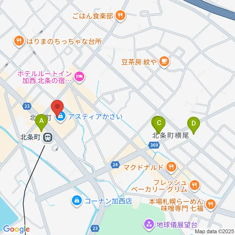 ねひめホール（加西市地域交流センター）周辺のコンビニエンスストア一覧地図