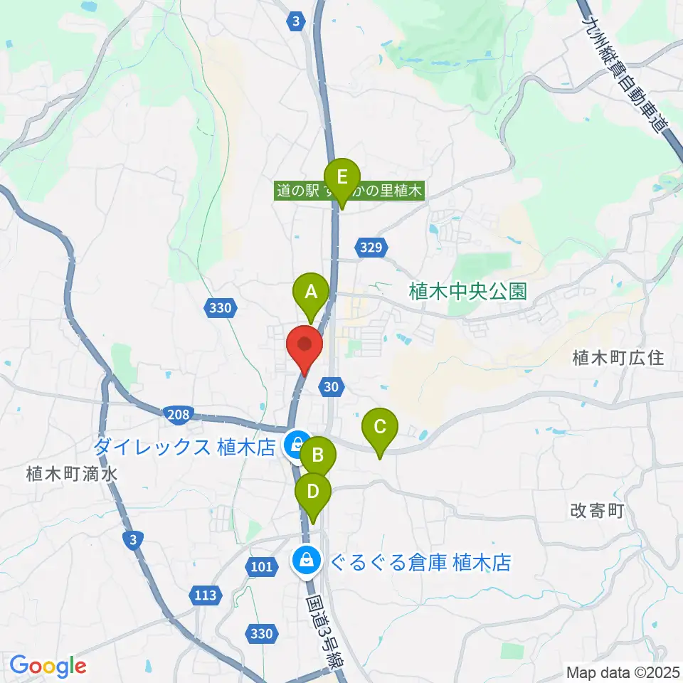 大谷楽器 植木教室周辺のコンビニエンスストア一覧地図