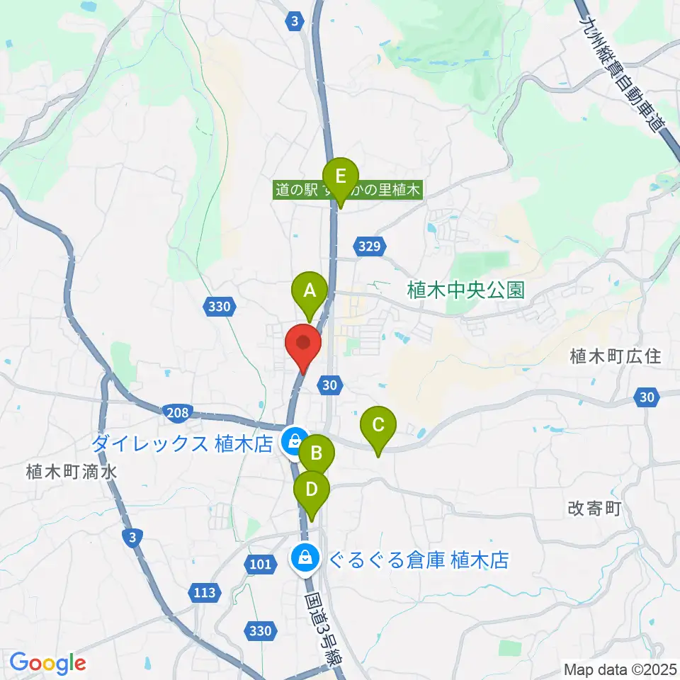 大谷楽器 植木教室周辺のコンビニエンスストア一覧地図