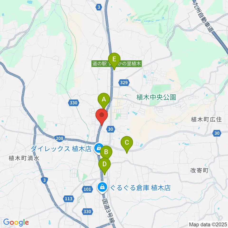 大谷楽器 植木教室周辺のコンビニエンスストア一覧地図