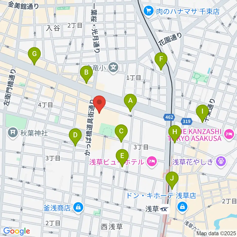 台東区生涯学習センター周辺のコンビニエンスストア一覧地図