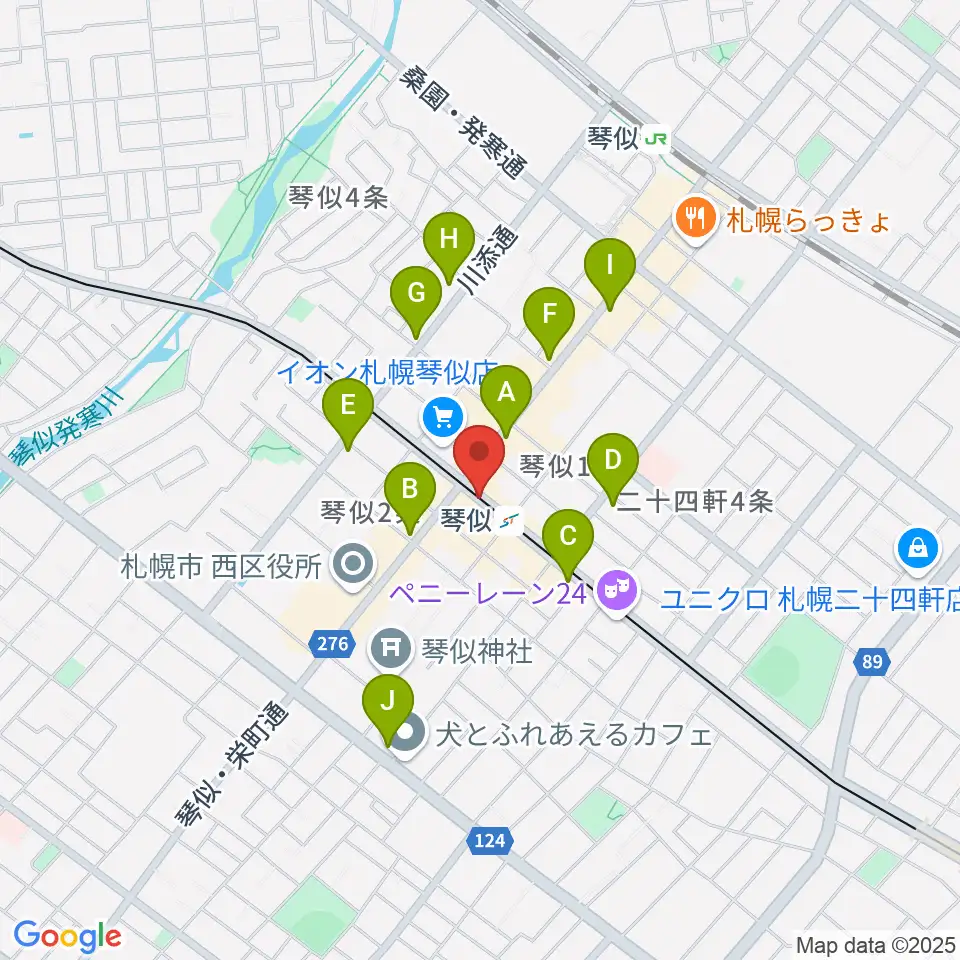 ターミナルプラザことにパトス周辺のコンビニエンスストア一覧地図