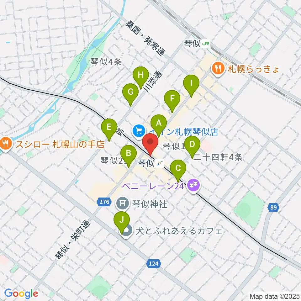 ターミナルプラザことにパトス周辺のコンビニエンスストア一覧地図