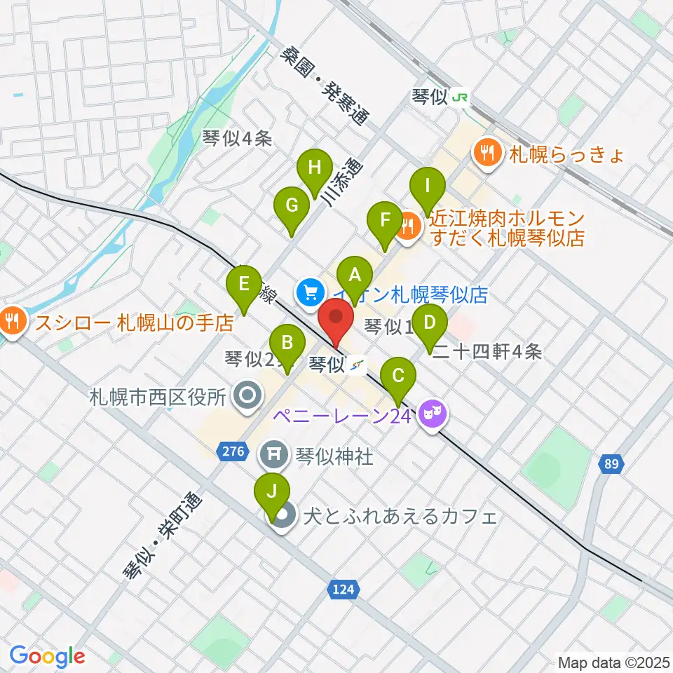 ターミナルプラザことにパトス周辺のコンビニエンスストア一覧地図