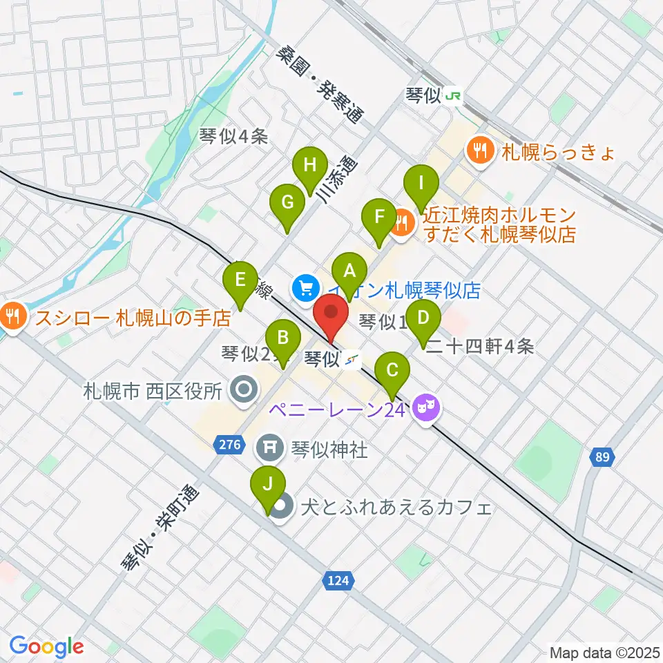 ターミナルプラザことにパトス周辺のコンビニエンスストア一覧地図