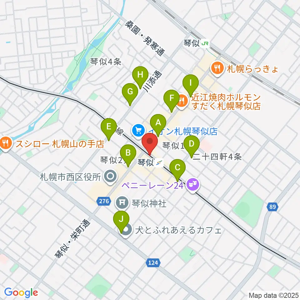 ターミナルプラザことにパトス周辺のコンビニエンスストア一覧地図