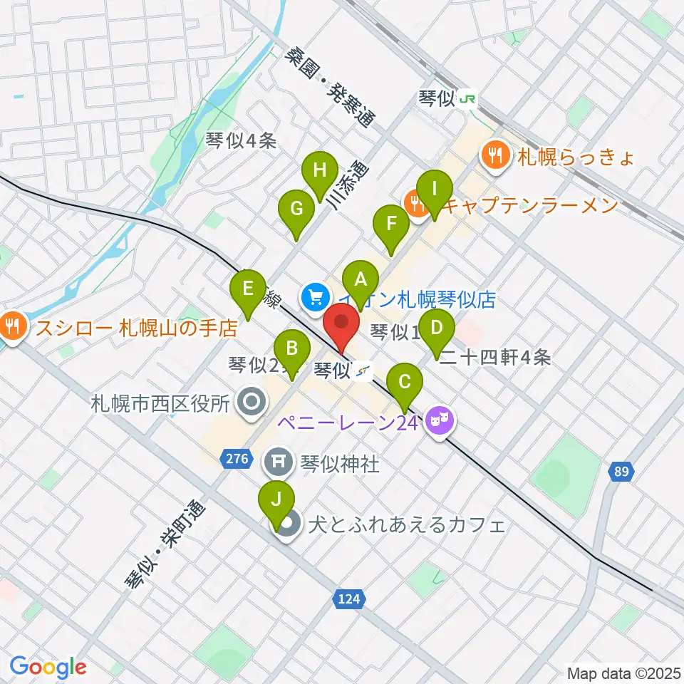 ターミナルプラザことにパトス周辺のコンビニエンスストア一覧地図