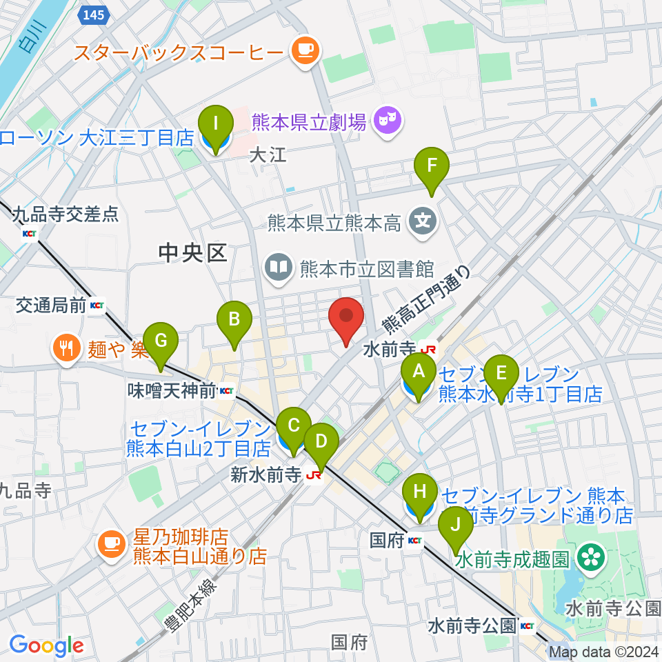 大谷楽器 大江教室周辺のコンビニエンスストア一覧地図