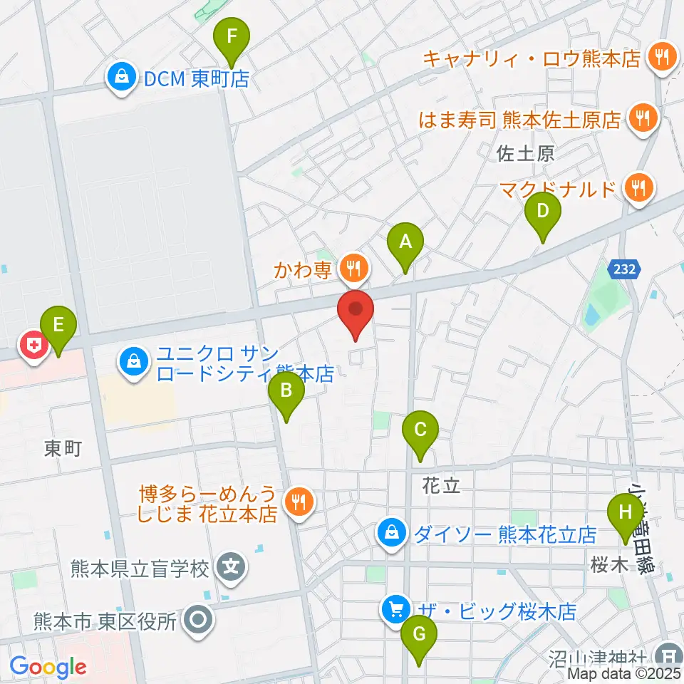 大谷楽器 はなたて教室周辺のコンビニエンスストア一覧地図