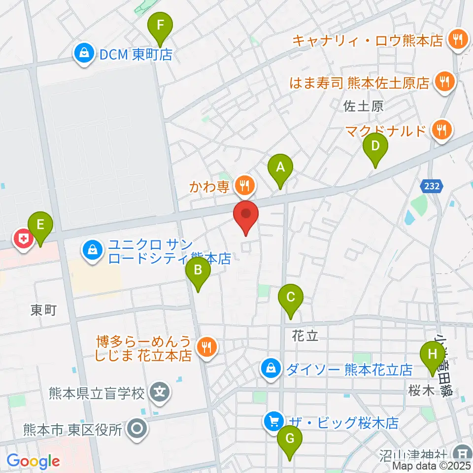 大谷楽器 はなたて教室周辺のコンビニエンスストア一覧地図