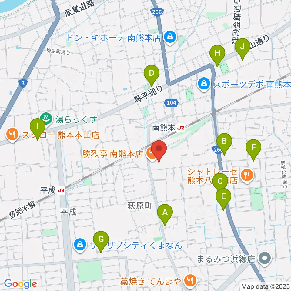 大谷楽器 南熊本教室周辺のコンビニエンスストア一覧地図