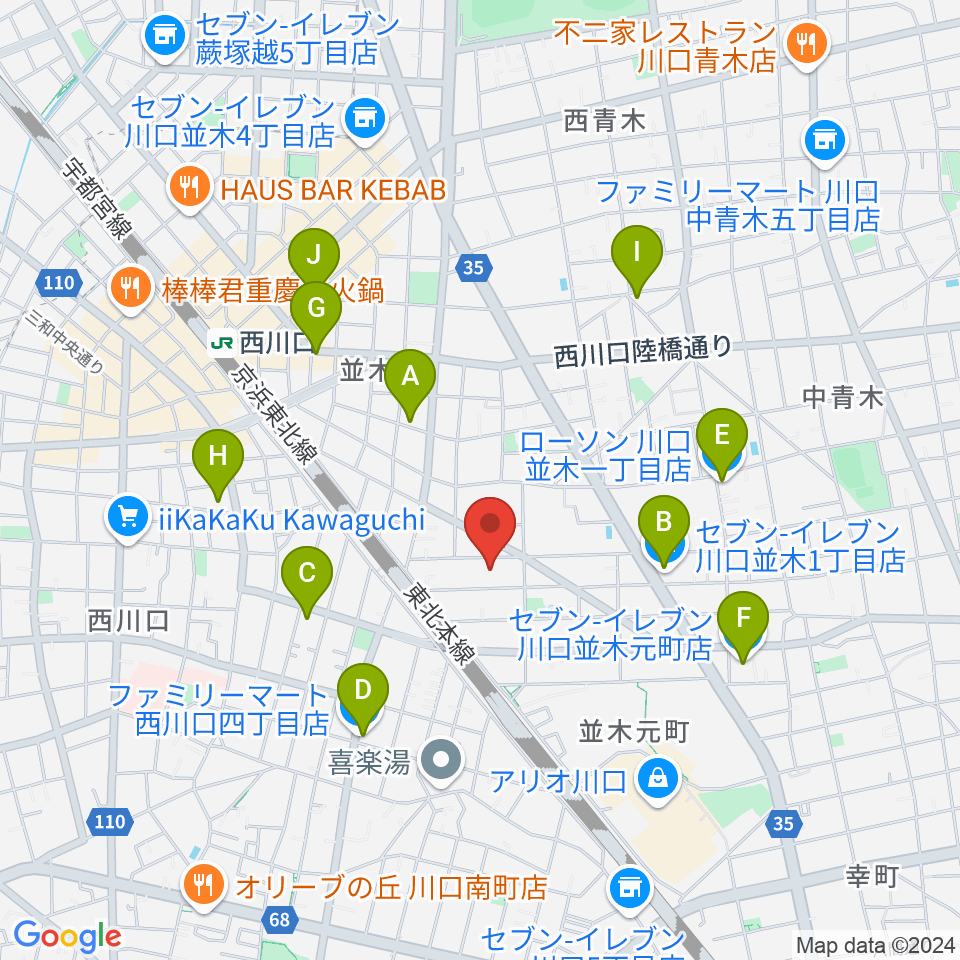 ワゴムスタジオ周辺のコンビニエンスストア一覧地図