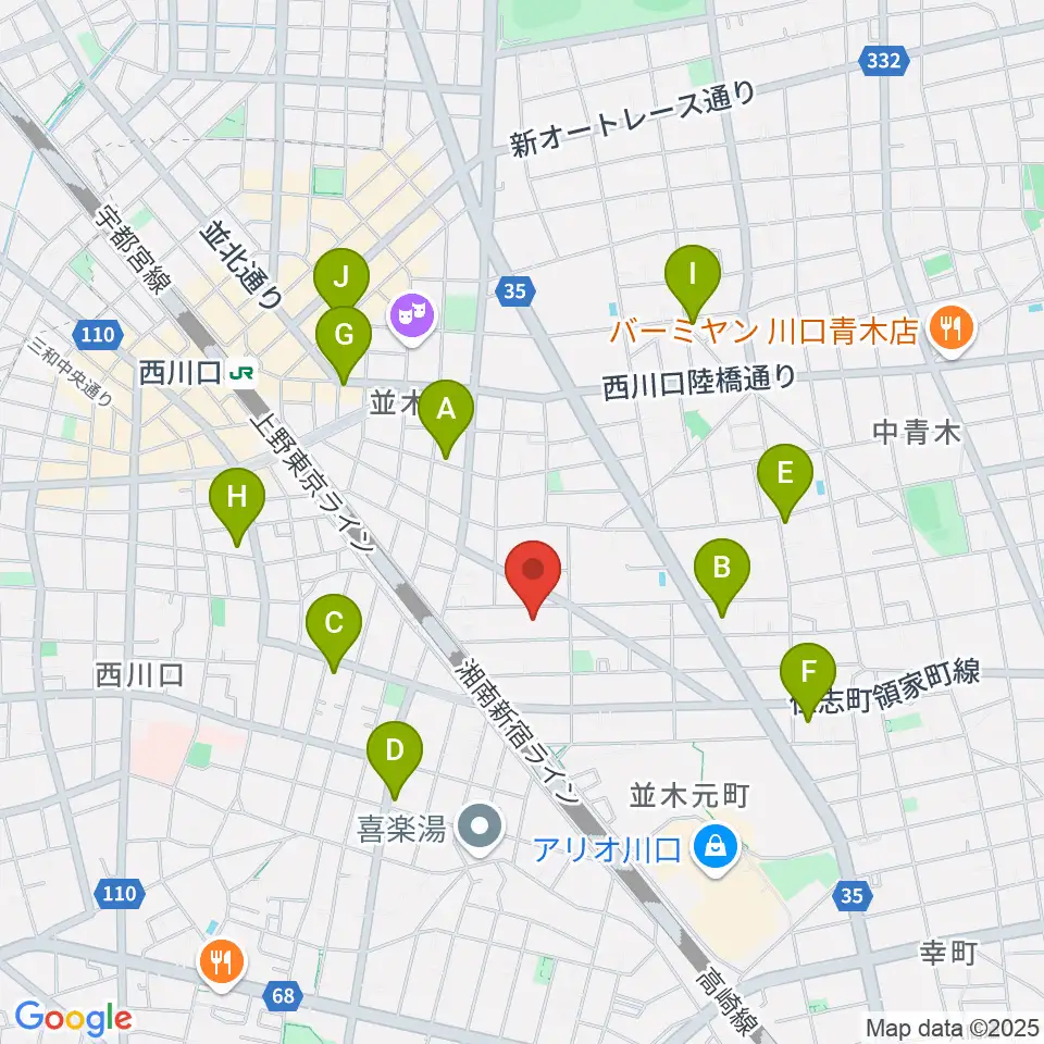 ワゴムスタジオ周辺のコンビニエンスストア一覧地図